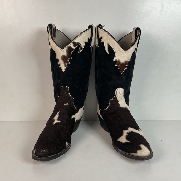 Vintage Larry Mahan Cow Hair Cowgirl Pony Boots 8 B - Picture 10 of 16